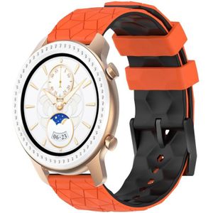 Voor Amazfit GTR 42MM 20mm voetbal textuur tweekleurige siliconen horlogeband (oranje + zwart)