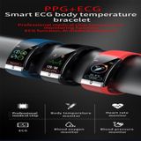 E66 1.08inch TFT Kleurenscherm Smart Watch IP68 Waterproof  Ondersteuning Temperatuurbewaking/ECG-functie /Hartslagbewaking/Bloeddrukbewaking/Bloedzuurstofmonitoring(Blauw)