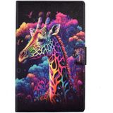 Voor Samsung Galaxy Tab A 10.1 2016 T580 Gekleurde Tekening Smart Leather Tablet Case (Giraffe)