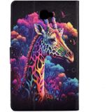Voor Samsung Galaxy Tab A 10.1 2016 T580 Gekleurde Tekening Smart Leather Tablet Case (Giraffe)