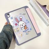 Voor iPad 10e generatie 10.9 2022 acryl geverfde 3-voudige houder lederen tablethoes (drie kleine konijnen)