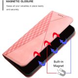 For Samsung Galaxy A21s Diamond Pattern Splicing Skin Feel Magnetic Horizontal Flip Leather Case with Card Slots & Holder & Wallet(Rose Gold)