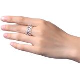 Vergulde kleur micro set ring luxe Diamond gouden trouwring grootte: 8