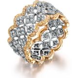 Vergulde kleur micro set ring luxe Diamond gouden trouwring grootte: 8