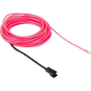 EL koude roze licht waterdicht ronde flexibele auto Strip licht met stuurprogramma voor auto decoratie  lengte: 5m(Pink)