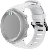 Voor Suunto Core serie vierkant stalen gesp siliconen TPU horloge Bands(White)