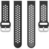 Voor Fitbit Versa 2 / Versa / Versa Lite 23mm Clasp Two Color Sport Polsband Watchband (Zwart + Grijs)