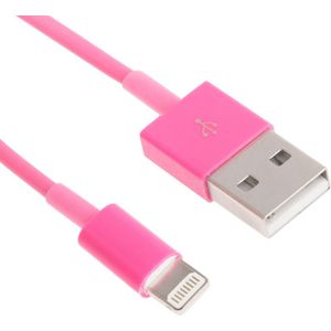 USB Sync Data / laad Kabel voor iPhone 6 / 6S & 6 Plus / 6S Plus, iPhone 5 & 5S & 5C, iPad Air, Lengte: 1 meter, Compatibel met iOS 8.0(hard roze)