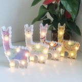 LED geschilderd lantaarn Alpaca nachtlampje vakantie decoratie kamer poseren stijl licht (witte tong)