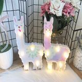 LED geschilderd lantaarn Alpaca nachtlampje vakantie decoratie kamer poseren stijl licht (witte tong)