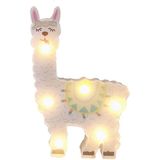 LED geschilderd lantaarn Alpaca nachtlampje vakantie decoratie kamer poseren stijl licht (witte tong)