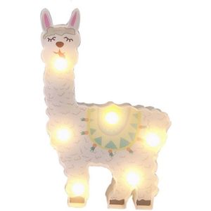 LED geschilderd lantaarn Alpaca nachtlampje vakantie decoratie kamer poseren stijl licht (witte tong)