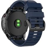 Voor Garmin Fenix 6X 26mm Quick Release Officile Texture Polsband Watchband met Plastic Button (Midnight Blue)
