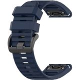 Voor Garmin Fenix 6X 26mm Quick Release Officile Texture Polsband Watchband met Plastic Button (Midnight Blue)