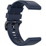 Voor Garmin Fenix 6X 26mm Quick Release Officile Texture Polsband Watchband met Plastic Button (Midnight Blue)