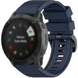 Voor Garmin Fenix 6X 26mm Quick Release Officile Texture Polsband Watchband met Plastic Button (Midnight Blue)