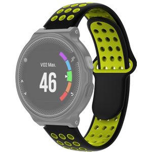 Voor Garmin Forerunner 220 / 230 / 235 / 630 / 620 / 735xt Siliconen Strap(Zwart geel)