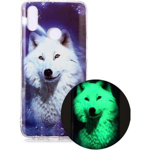 Voor Samsung Galaxy A10s Lichtgevende TPU Soft Protective Case (Starry Sky Wolf)