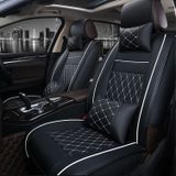 Auto lederen volledige dekking Stoelkussen cover  luxe versie (zwart wit)