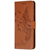 Feather patroon Litchi textuur horizontale Flip lederen draagtas met portemonnee & houder & kaartsleuven voor Galaxy J6 PLUS (bruin)