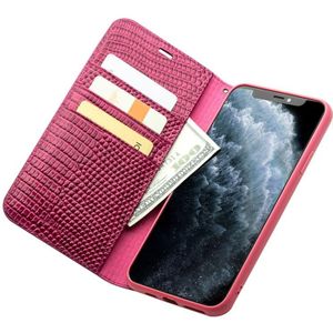 Voor iPhone 11 Pro Max QIALINO Crocodile Texture Horizontale Flip Lederen case met Wallet & Card Slots(Rose Red)