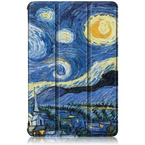 Voor Huawei Geniet van Tablet 2 10 1 inch / Honor Pad 6 10 1 inch Gekleurd tekenpatroon Horizontaal Flip Lederen hoesje met drievouwende houder & slaap / wake-up functie (Starry Sky)