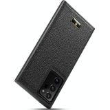 Voor Samsung Galaxy Note20 Ultra Fierre Shann Lederen Textuur Telefoon Back Cover Case (Lychee Black)