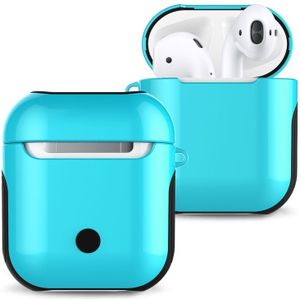 Gelakt PC Bluetooth koptelefoon Case anti-verloren opbergtas voor Apple AirPods 1/2 (baby blauw)