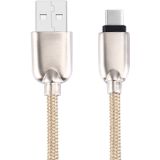 1M Geweven stijl metaal hoofd 108 koper Cores USB-C / Type-C naar USB Data Sync laad Kabel  Voor Samsung Galaxy S8 & S8 PLUS / LG G6 / Huawei P10 & P10 Plus / Xiaomi Mi 6 & Max 2 nl andere Smartphones(Goud)