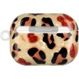 Voor AirPods Pro Painted Shell Textuur draadloze oortelefoonkoffer met lanyard (gele luipaard)