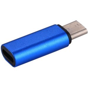 8 pin Female naar USB-C / Type-C Male metaal Shell Adapter  voor Galaxy S8 & S8 PLUS / LG G6 / Huawei P10 & P10 Plus / Oneplus 5 / Xiaomi Mi6 & Max 2 en andere Smartphones(Blue)