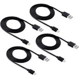 4 PCS HAWEEL 1m hoge snelheid 8-pin USB Sync en opladen kabelkit  voor iPhone X / iPhone 8 & 8 Plus / iPhone 7 & 7 Plus / iPhone 6 & 6s & 6 & 6s Plus / iPad(Black)