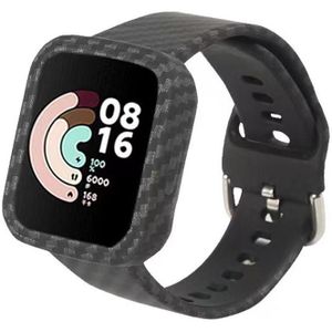Voor Xiaomi Redmi Watch Camouflage Silicone Watch Band (Carbon Fiber Black)