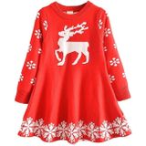 Kerst kinderen gewatteerde jurk (kleur: rood formaat: 140)