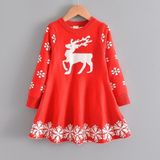 Kerst kinderen gewatteerde jurk (kleur: rood formaat: 140)