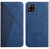 For Samsung Galaxy A42 5G Diamond Pattern Splicing Skin Feel Magnetic Horizontal Flip Leather Case with Card Slots & Holder & Wallet(Blue)