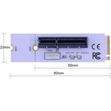 NGFF M.2 KEY M TO PCI-E 1X / 4X / 8X / 16X Grafische Kaart Mining Slot Adapter Riser Converter Kaart met LED & 4 PIN-voedingskabel