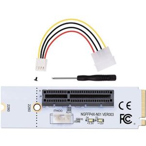 NGFF M.2 KEY M TO PCI-E 1X / 4X / 8X / 16X Grafische Kaart Mining Slot Adapter Riser Converter Kaart met LED & 4 PIN-voedingskabel