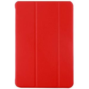 Litchi textuur horizontale Flip lederen draagtas met drie-vouwen houder voor iPad mini 4(Red)