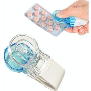 Draagbare Pill Taker Tabletten Pillen Blisterverpakking Opener Pillen Box Case(Transparant)