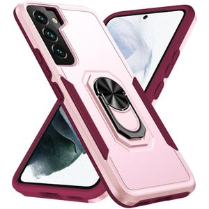 Voor Samsung Galaxy S22 + 5G Pioneer Armor Heavy Duty PC + TPU Houder Phone Case (Pink)