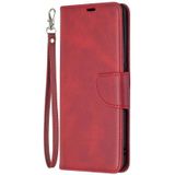 Voor OPPO Find X2 Pro Retro Lambskin Texture Pure Color Horizontale Flip PU Lederen Case voor iPhone 11  met Holder & Card Slots & Wallet & Lanyard(Red)