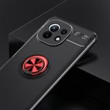 Voor Xiaomi Mi 11 metalen ringhouder 360 graden roterende TPU-behuizing (zwart + rood)