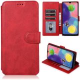 Voor Samsung Galaxy A70s Kalf texture magnetische gesp horizontale flip lederen case met houder & kaartslots & portemonnee & fotoframe(rood)