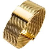 18mm 304 Stainless Steel Single Buckle Replacement Strap Watchband(Gold)