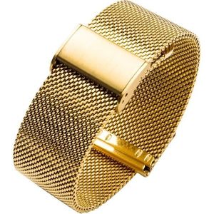 18mm 304 Stainless Steel Single Buckle Replacement Strap Watchband(Gold)