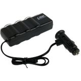 WF-0120 12V / 24V 3-weg Triple Sockets USB auto sigarettenaansteker Socket Splitter Charger(Black)