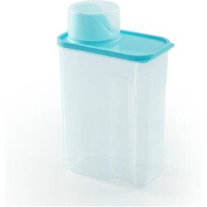3L huishoudelijke kunststof transparante wassen poeder opbergdoos opslag container (blauw)