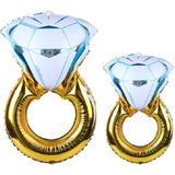 10 PC'S bruiloft huwelijk kamer decoratie ballon Diamond Ring folie ballon  specificatie: grote gouden diamant