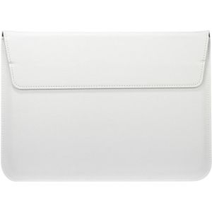 Universeel Envelop stijl zacht PU Leren Hoesje voor 11.6 inch Laptop of Tablet  Afmetingen: 32.5 x 21.5 x 1 cm wit